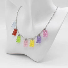 Load image into Gallery viewer, Gummy Bear 2 piece set (Multicolored necklace & earrings) - Mirage Shimmer