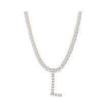 Load image into Gallery viewer, 5 mm Tennis Chain & Bubble Letter Necklace - Mirage Shimmer