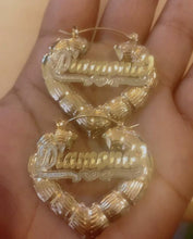 Load image into Gallery viewer, Bamboo Heart Hoops - Mirage Shimmer