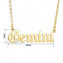 Load image into Gallery viewer, Old English Letter Zodiac Necklace