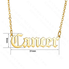 Load image into Gallery viewer, Old English Letter Zodiac Necklace