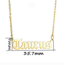 Load image into Gallery viewer, Old English Letter Zodiac Necklace