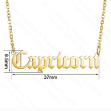Load image into Gallery viewer, Old English Letter Zodiac Necklace