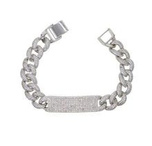 Load image into Gallery viewer, Iced out  pave white cz bar bracelet - Mirage Shimmer
