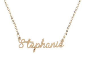 Dainty Nameplate Necklace - Mirage Shimmer