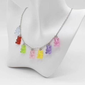 Gummy Bear 2 piece set  (Multicolored necklace & earrings) - Mirage Shimmer