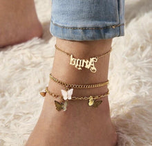 Load image into Gallery viewer, Butterfly layered anklet - Mirage Shimmer
