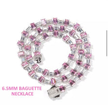 Load image into Gallery viewer, Pink thingz 3d Baguette Necklace
