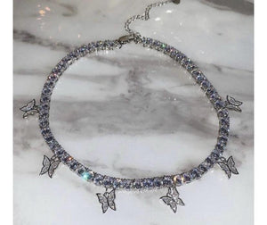 Flying Butterfly Rhinestone Bling Choker - Mirage Shimmer