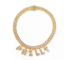 Load image into Gallery viewer, Iced Out  Baguette Cuban Charm Necklace &amp; Bracelet
