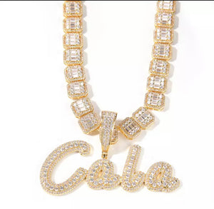 Ice me out baguette necklace