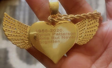 Load image into Gallery viewer, Engraved heart wing pendant - Mirage Shimmer
