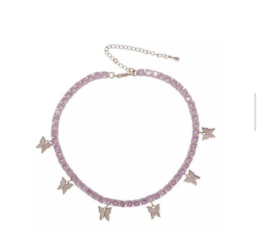 Flying Butterfly Rhinestone Bling Choker - Mirage Shimmer