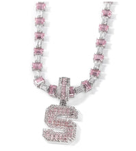 Load image into Gallery viewer, Pink thingz 3d Baguette Necklace
