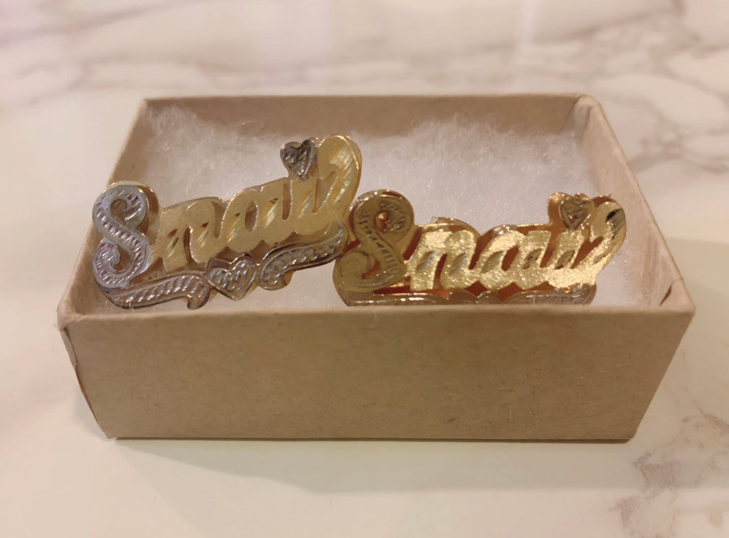 Nameplate Stud Earrings