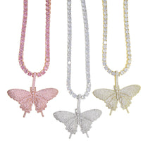 Load image into Gallery viewer, Paved Butterfly CZ Necklace
