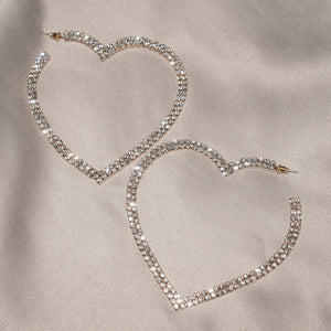 Rhinestone Heart Earrings