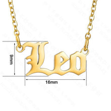 Load image into Gallery viewer, Old English Letter Zodiac Necklace
