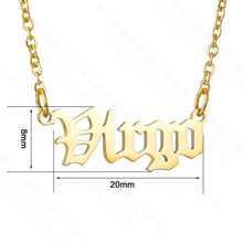 Load image into Gallery viewer, Old English Letter Zodiac Necklace
