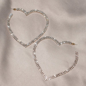 Rhinestone Heart Earrings