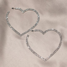 Load image into Gallery viewer, Rhinestone Heart Earrings
