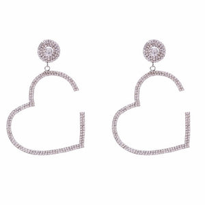 Rhinestone Heart Earrings