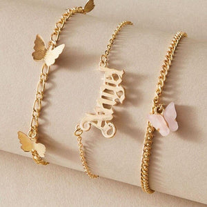 Butterfly layered anklet - Mirage Shimmer