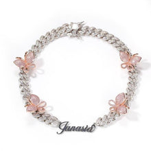 Load image into Gallery viewer, Butterfly Heart Arrow Miami Cz Custom Necklace(pink,silver,gold) - Mirage Shimmer
