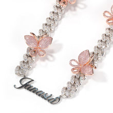 Load image into Gallery viewer, Butterfly Heart Arrow Miami Cz Custom Necklace(pink,silver,gold) - Mirage Shimmer
