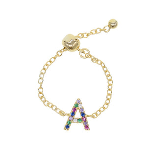 Rainbow Initial Ring