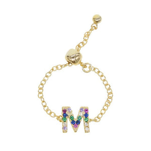 Rainbow Initial Ring