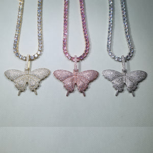 Paved Butterfly CZ Necklace