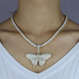 Paved Butterfly CZ Necklace